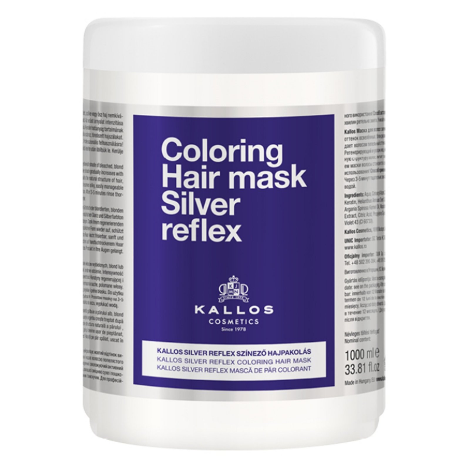 Kallos Coloring Hair Mask Silver Reflex 1000ml – FeelDazzling