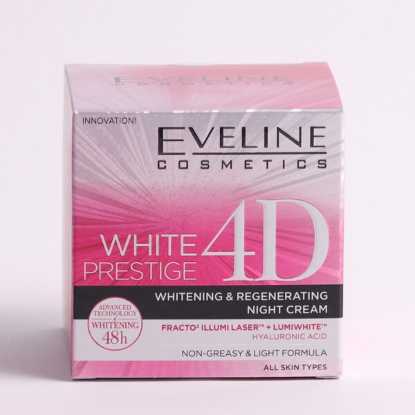 Eveline White Prestige 4D Night Cream Whitening & Regenerating with Hyaluronic Acid 50ml - Image 5