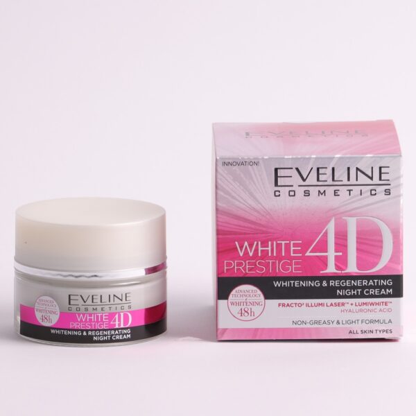 Eveline White Prestige 4D Night Cream Whitening & Regenerating with Hyaluronic Acid 50ml - Image 4