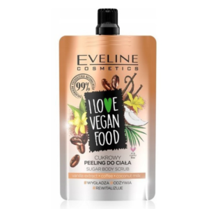 Eveline I Love Vegan Food Sugar Body Scrub Coffee Vanilla Latte 75ml Expires 08/2023