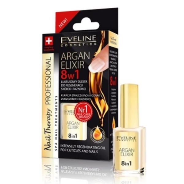 Eveline Argan Elixir 8-in-1 Intensely Regenerating Oil for Cuticles and Nails 12ml