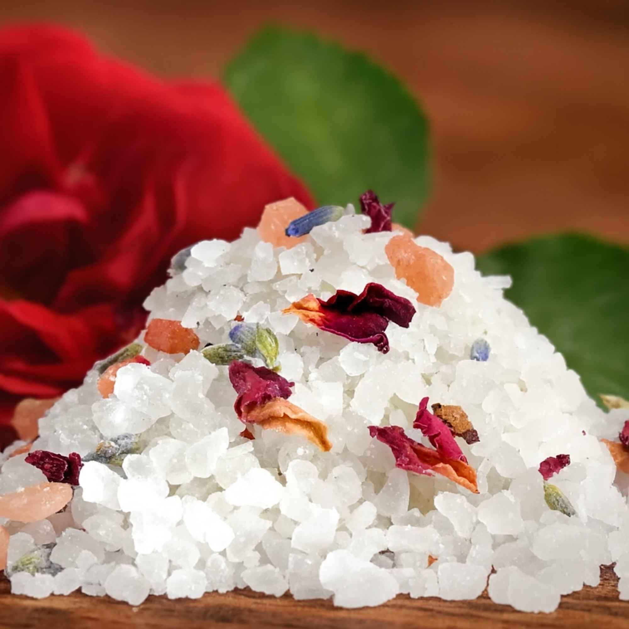 Luxury Calming Natural Lavender and Rose Bath Salts Handmade Purple and Blue 125g - Image 4