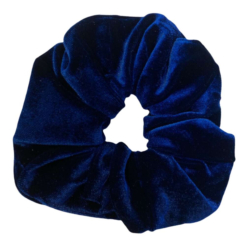3x Euro Bijoux Large Velvet Hair Scrunchy - Royal Blue Bundle