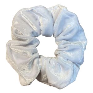 3x Euro Bijoux Large Velvet Hair Scrunchy – White Bundle