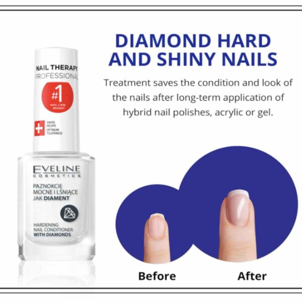 Eveline Nail Therapy Nail Diamond Hardener Split Repair Nail Conditioner 12ml - Image 3