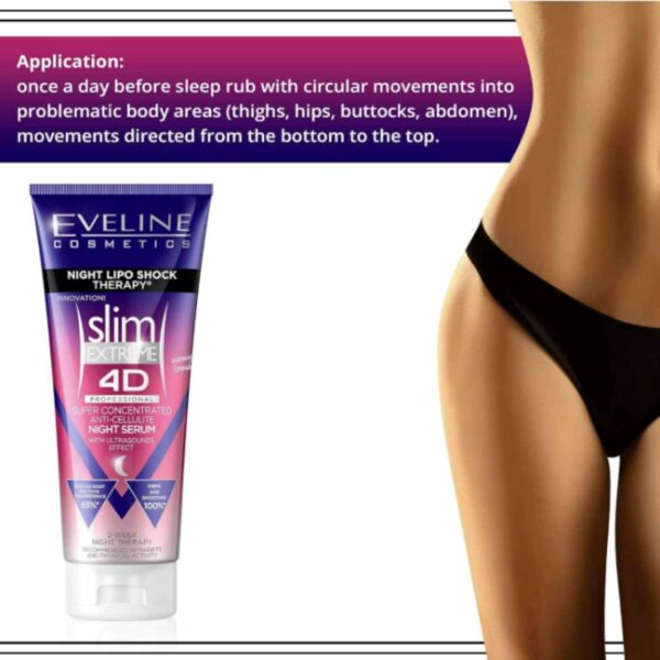 4 x Eveline Slim Extreme 4D Super Concentrated Anti Cellulite Night Serum 250ml Bundle Expiry date: 25/02/2025 - Image 2