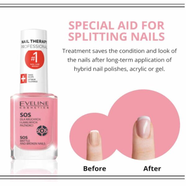 Eveline Nail Therapy SOS Brittle & Broken for Splitting Nails 12ml - Image 3