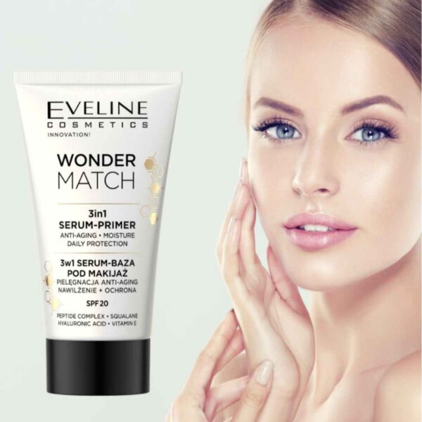 Eveline Wonder Match 3in1 Serum Primer SPF20 Makeup Base 30ml - Image 4