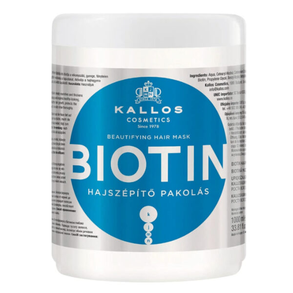 Kallos Biotin Beautifying Hair Mask for Thin Hair 1000ml