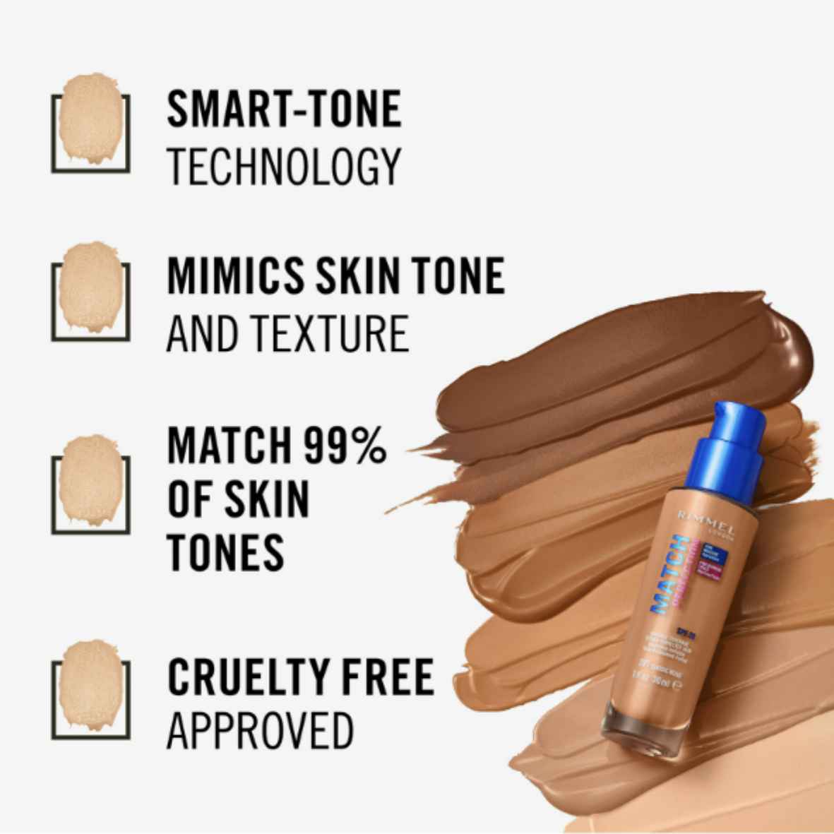 Rimmel Match Perfection Hydrating Liquid Foundation SPF20 30ml - Image 3