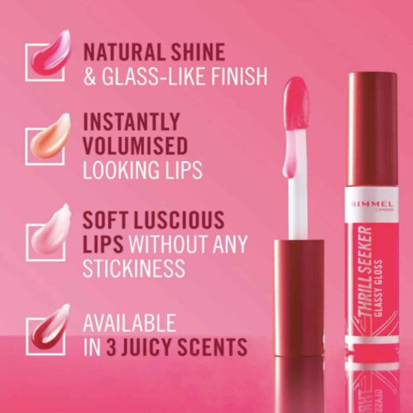 Rimmel Thrill Seeker Glassy Lip Gloss 10ml - Image 4