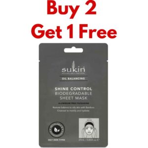 Sukin Oil Balancing Shine Control Sheet Mask for Oily Skin 25ml