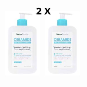 Face Facts Hydrating Blemish Foaming Cleanser 5 Ceramides plus Salicylic Acid 400ml 2x Bundle