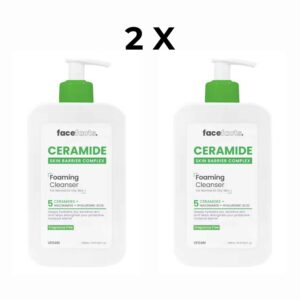 Face Facts Hydrating Foaming Cleanser 5 Ceramides plus Hyaluronic Acid 400ml 2x Bundle