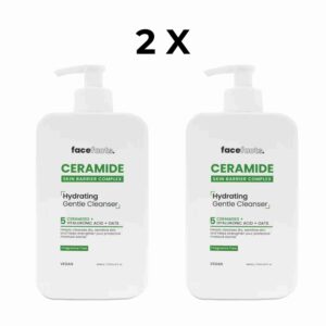 2x Face Facts Hydrating Gentle Cleanser 5 Ceramides plus Hyaluronic Acid 400ml Bundle