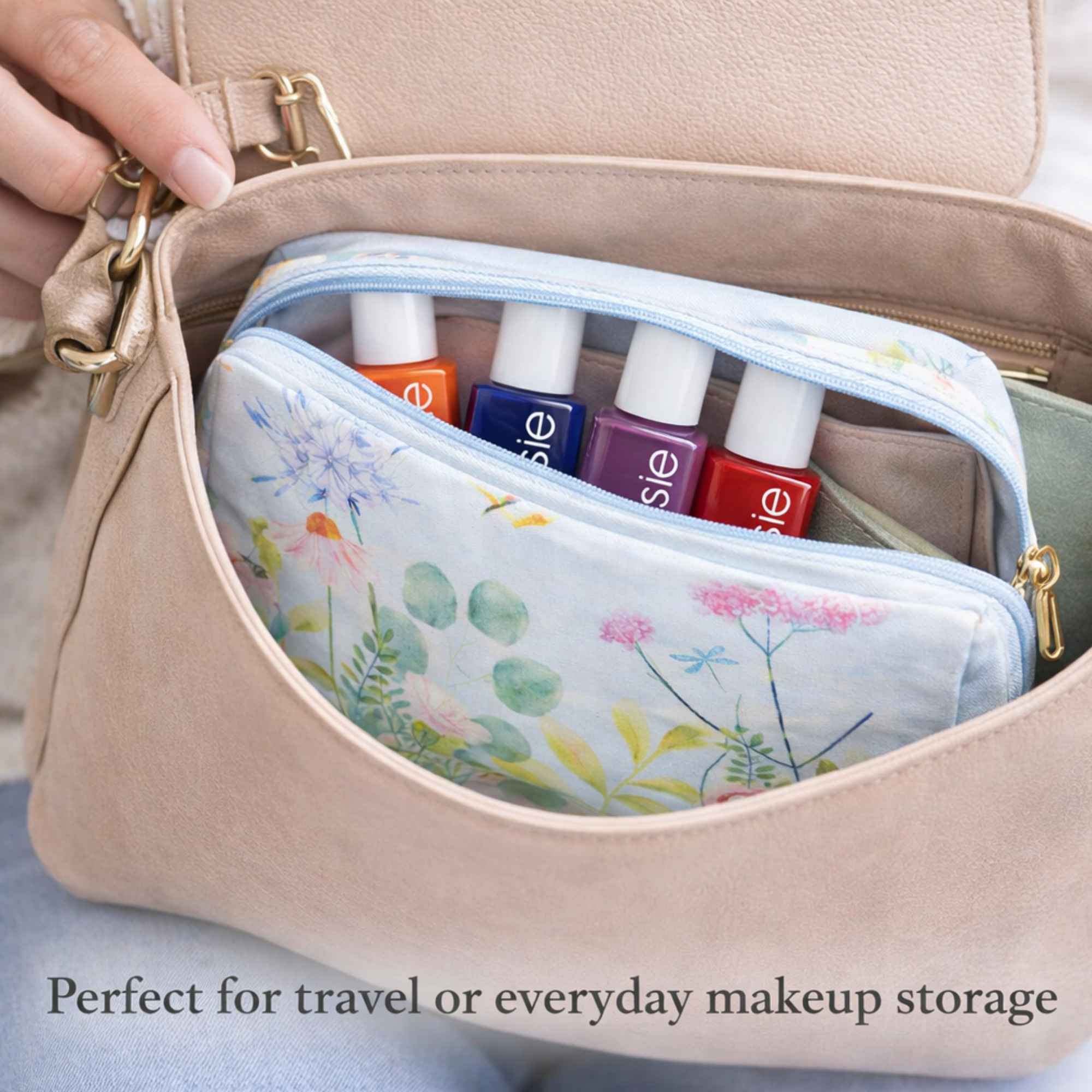 Essie Expressie Nail Polish Gift Set 6 x 10ml Quick Dry Nail Polish with Floral Cosmetic Bag Beauty Gift for Her - Image 5