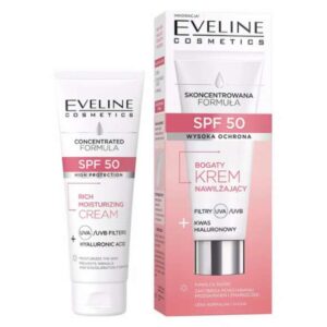 Eveline Concentrated Rich Moisturizing Cream SPF50 with Hyaluronic Acid Normal and Dry Skin 30ml