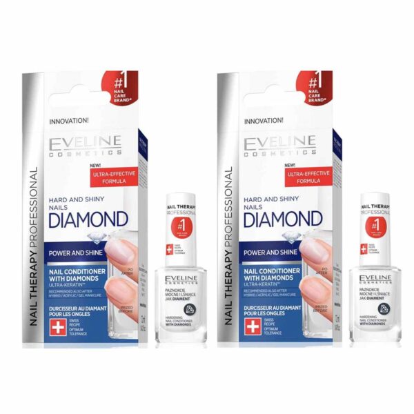 Eveline Nail Therapy Nail Diamond Hardener Split Repair Nail Conditioner 2x12ml