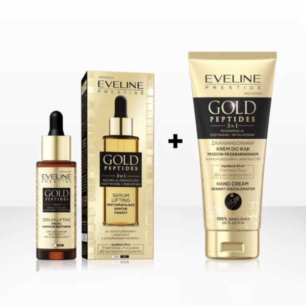 Eveline Gold Peptides Face Serum 30ml and Hand Cream 75ml Set