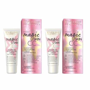 2 x Eveline Magic Skin Moisturising CC Cream 8 in 1 Anti Redness 50ml