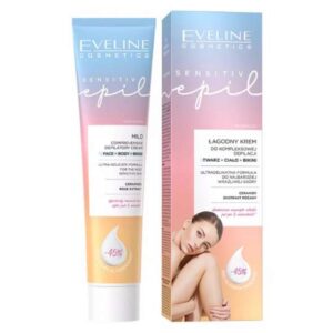 Eveline Sensitive Epil Mild Comprehensive Depilatory Cream for Sensitive Skin with Ceramides and Rose Extract 125ml