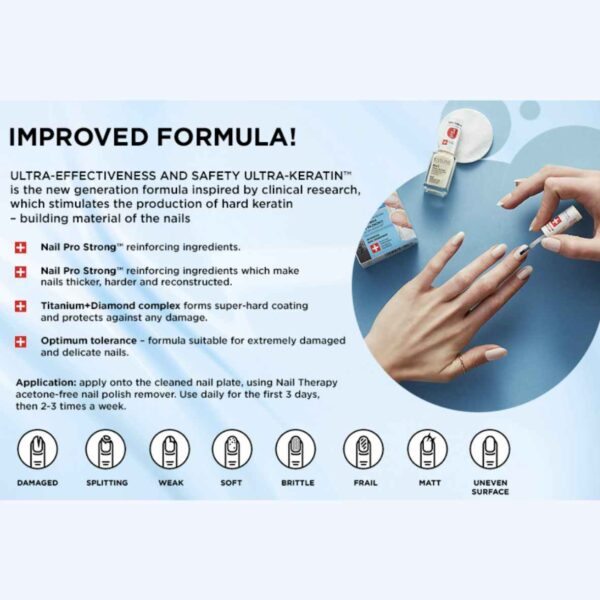 Eveline 8in1 Total Action Intensive Nail Conditioner Strengthener 2x12ml - Image 8