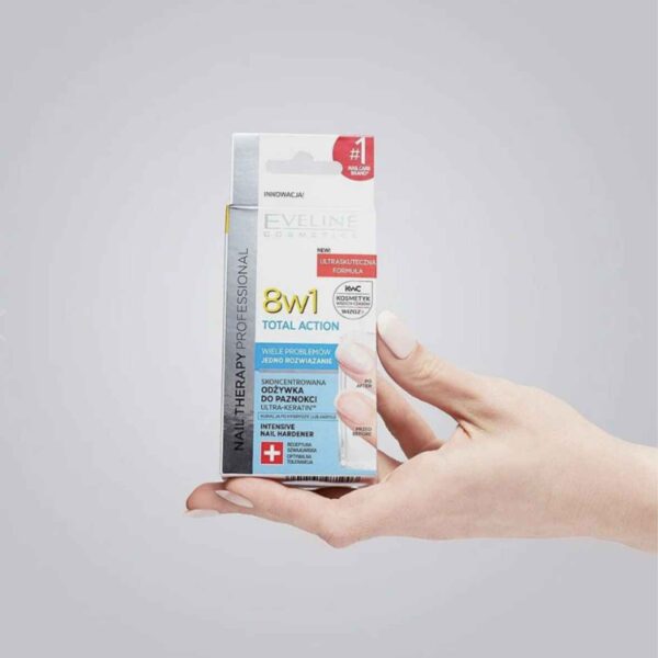 Eveline 8in1 Total Action Intensive Nail Conditioner Strengthener 2x12ml - Image 9