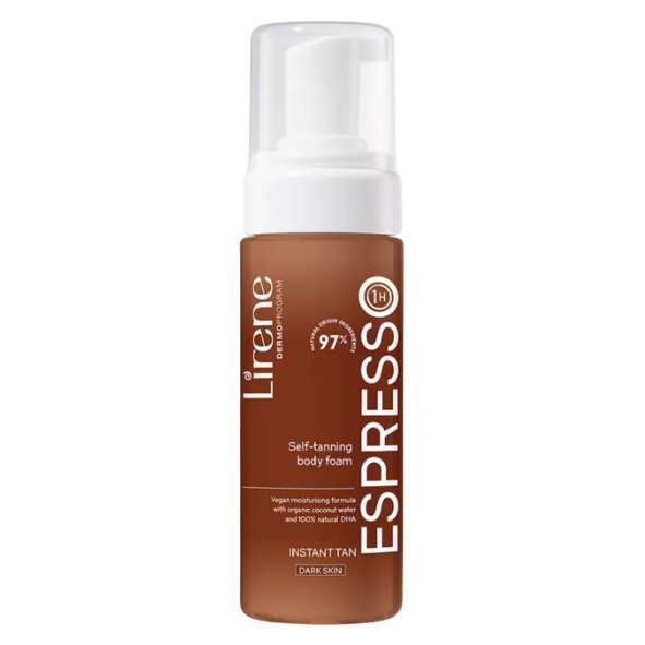 Lirene Self Tanning Body Foam Instant Tan Espresso Dark Skin 150ml