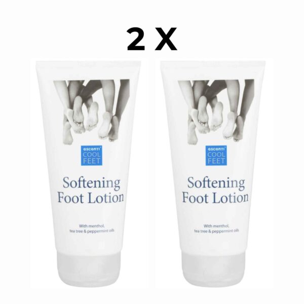 Escenti Softening Foot Lotion with Menthol Tea Tree and Peppermint Oils 2x150ml