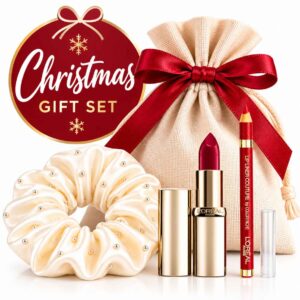 L'Oréal Paris Color Riche Red Lipstick & Couture Lip Liner Gift Set with Satin Scrunchie - Mother's Day, Christmas, Valentine's Gift