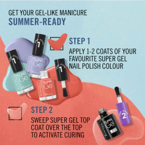 Rimmel Super Gel High Shine Glossy Long Lasting Nail Polish 12ml - Image 6