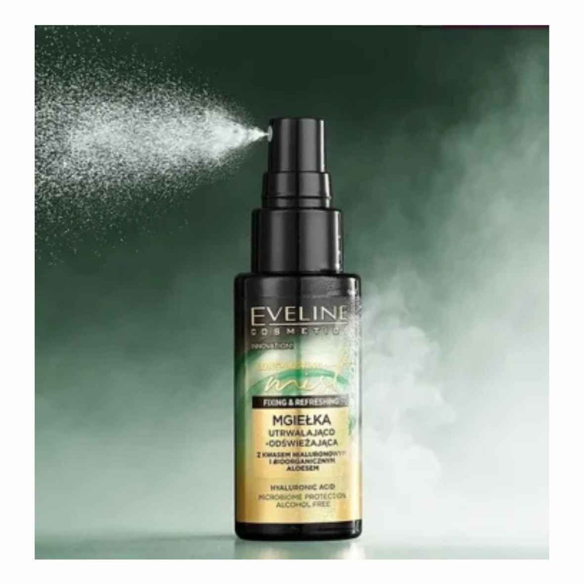 Eveline Fixing & Refreshing Face Mist Make-up Setting Spray with Bio Organic Aloe 50ml - Image 2