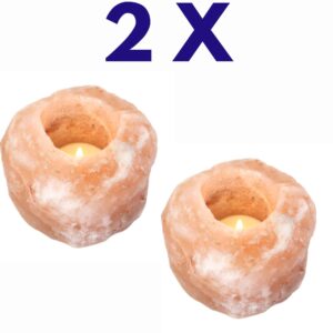 Natural Himalayan Single Salt Candle Tealight Large Holder 2 x 750g