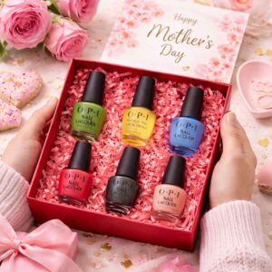 OPI 6 Piece Nail Polish Gift Set, Nail Lacquer Collection, Beauty Gift Box