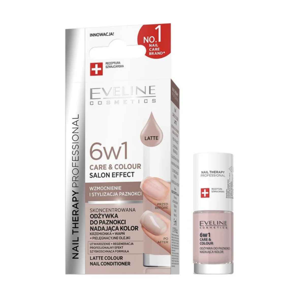 Eveline Nail Therapy 6 in 1 Care and Colour Salon Effect Nail Conditioner 5ml - Latte
