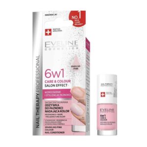 Eveline Nail Therapy 6 in 1 Care and Colour Salon Effect Nail Conditioner 5ml - Sparkling Pink