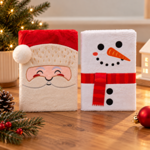Christmas Santa Snowman Fluffy Notebook Gift Plush A5 Lined Journal