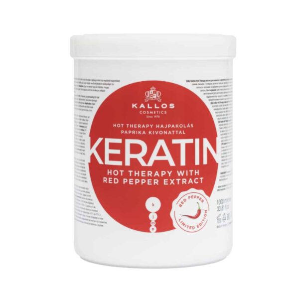 Kallos Keratin Hot Therapy Hair Mask with Red Pepper Extract 1000ml