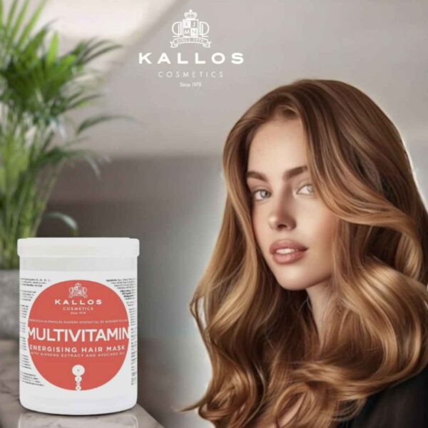 Kallos Multivitamin Hair Mask with Ginseng Extract and Avocado 1000ml - Image 2