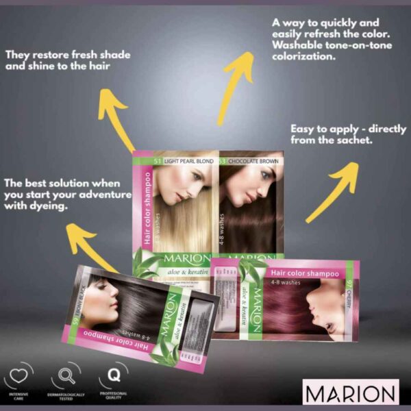 Marion Temporary Colouring Shampoo Keratin & Aloe 40ml - Image 2